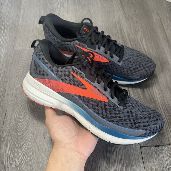 Men’s SAMPLE Brooks Trace 3 Gray Orange  Running Shoes Size 9 NEW